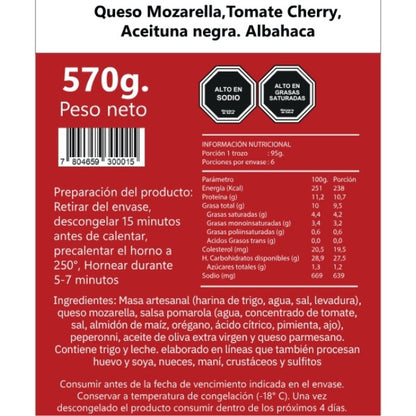 Pizza Artesanal Tomate / Aceituna