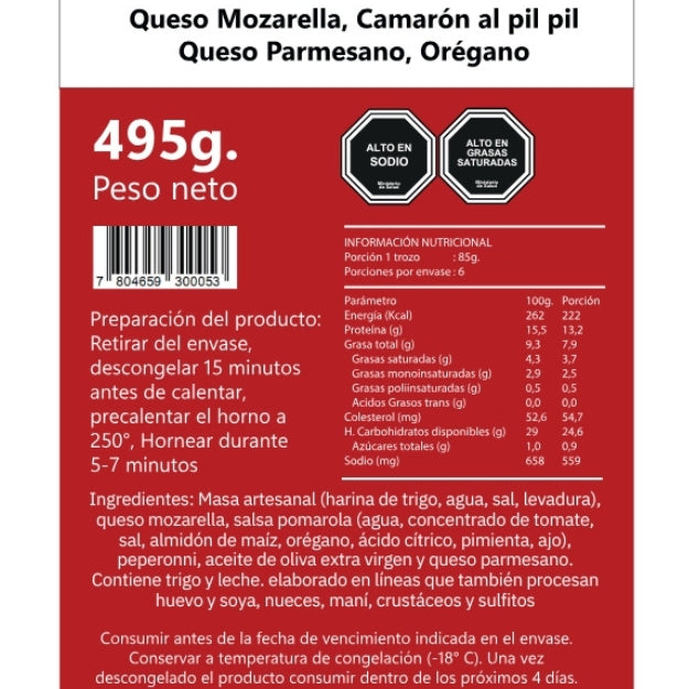 Pizza Artesanal Camarones