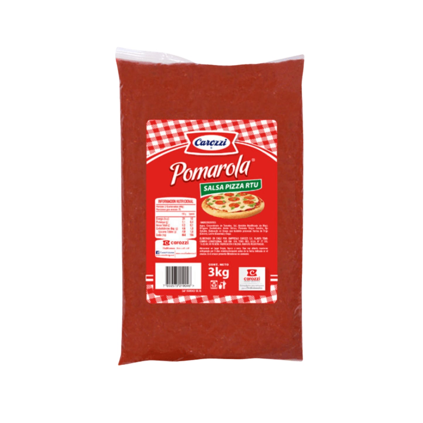 Salsa Pizza RTU Carozzi Pomarola 3 kg
